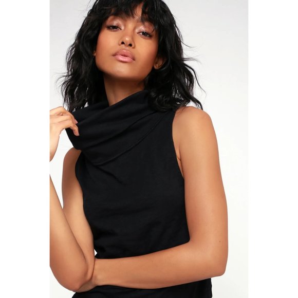 Lulus Summer Thing Black Sleeveless Cowl Neck Top - Picture 1 of 10